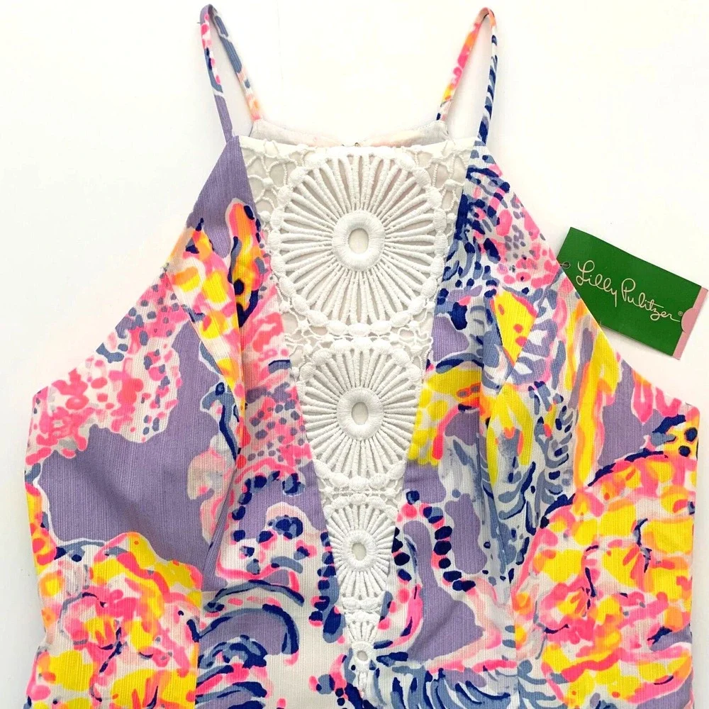 Lilly Pulitzer Pearl‎ Shift Dress Lilac Verbena So Snappy sz 0 Zipper Charm